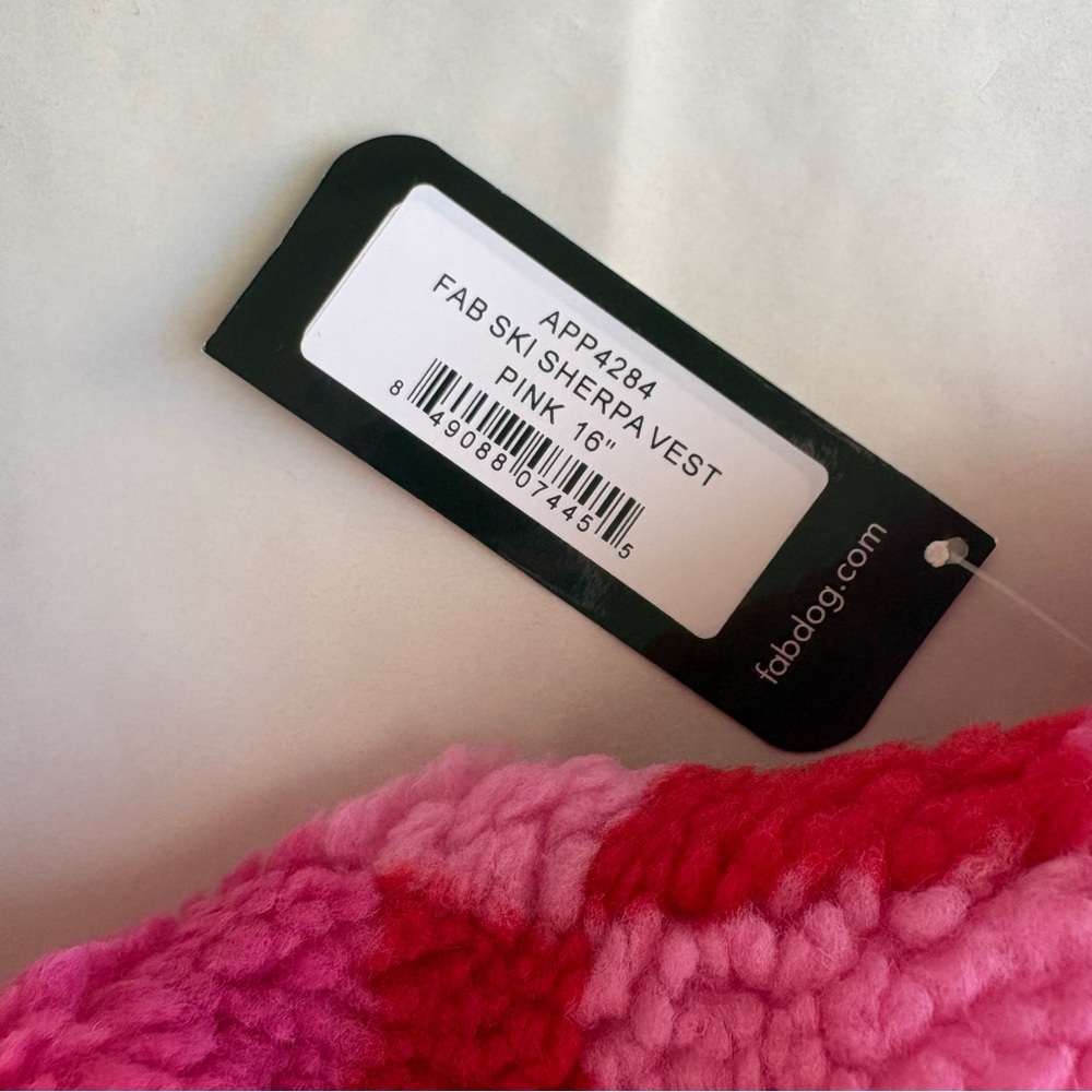 Fabdog pink Sherpa dog vest size 16 - medium small dog spot for leash Nwt - Picture 4 of 14